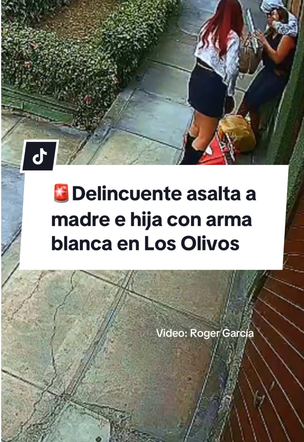 De acuerdo al video captado por las cámaras de seguridad se puede ver cómo la madre e hija fueron victimas de un asalto en Los Olivos.