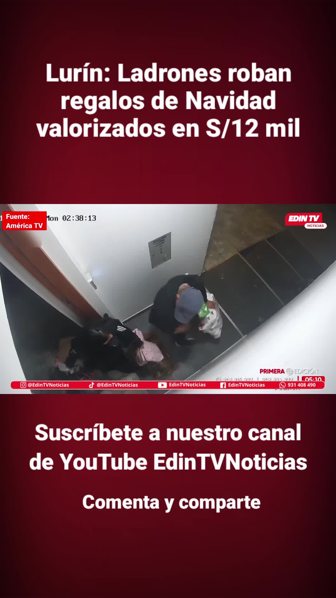 Una pareja de delincuentes ingresó a una vivienda en Lurín para concretar el robo de regalos en Lurín valorizados en 12 mil soles.