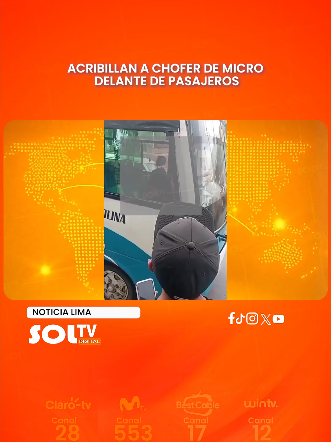 LO M4T4N FRENTE A PASAJEROS. La delincuencia continúa golpeando al transporte público. Un chofer de micro fue atacado por sujetos a bordo de una motocicleta mientras trasladaba pasajeros, a la altura del puente El Ñoño, en Chosica, Lima.