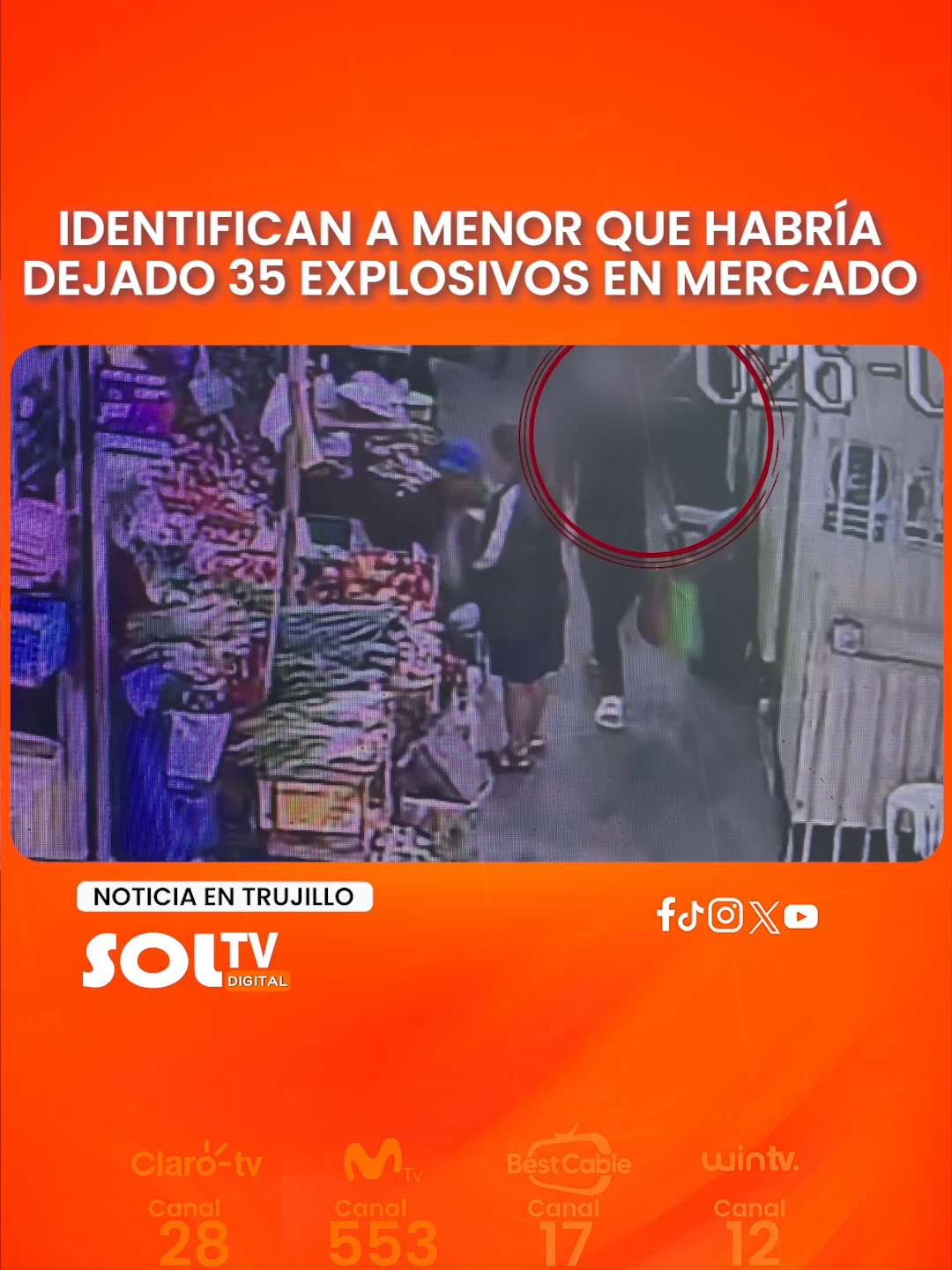MENORES DE EDAD VINCULADOS. Un menor de 17 años fue identificado como el presunto autor de la colocación de 35 cartuchos de emulsión en el baño del mercado Los Portales.