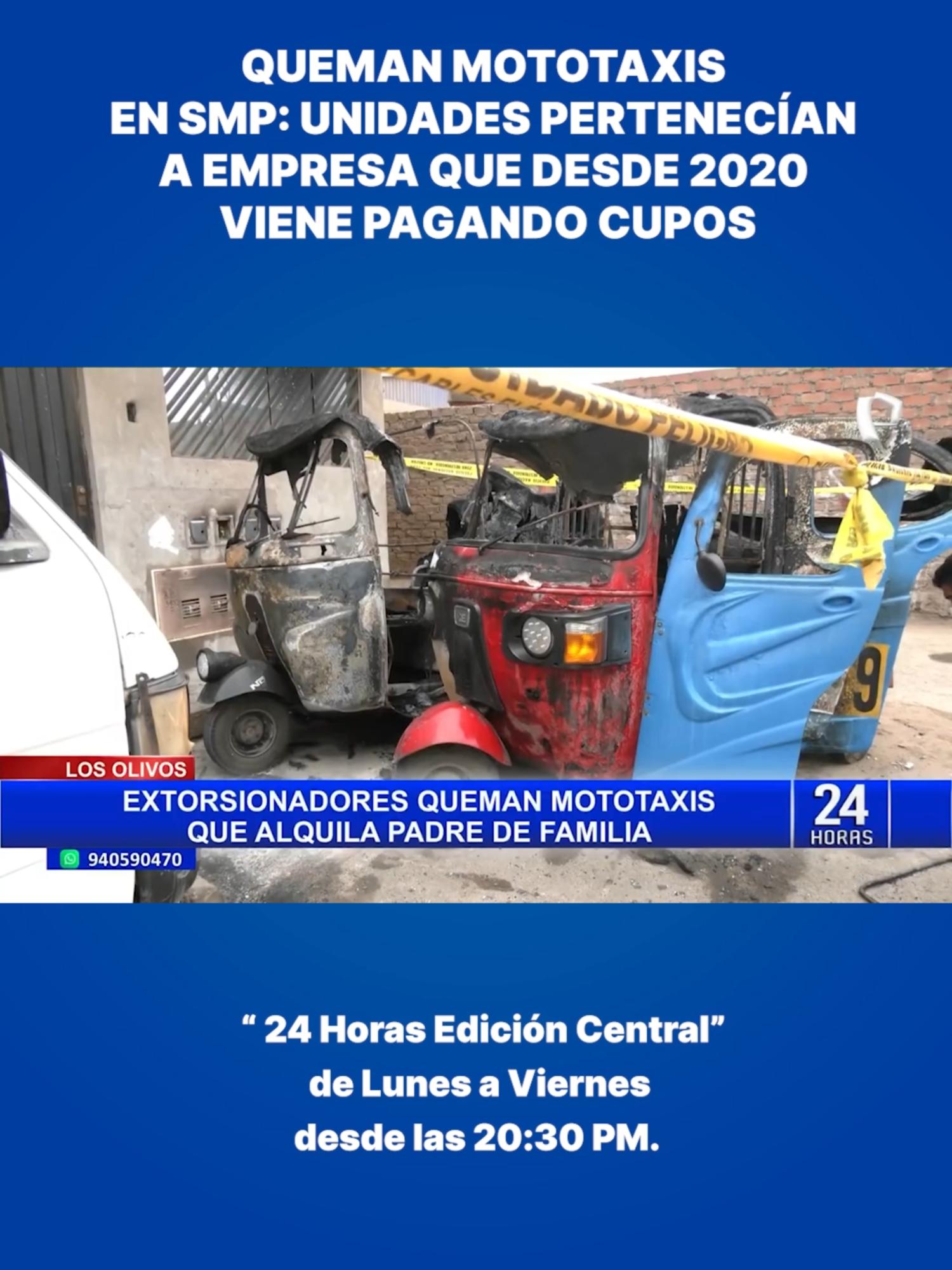 Un padre de familia mototaxista en Los Olivos rompió en llanto al ver cómo sus unidades de trabajo fueron reducidas a cenizas por crim1nales. El hombre relató que las mototaxis eran su principal y única fuente de ingresos para sostener a sus cinco hijos.