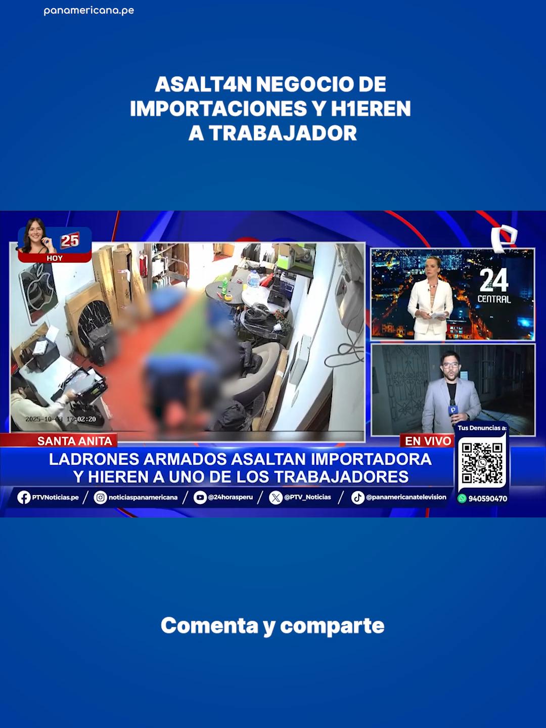 Un grupo armado as4ltó un negocio de importaciones en Santa Anita, hir1endo de bal4 a un trabajador venezolano de 29 años. Los crim1nales huyeron en un auto negro con lunas polarizadas, vehículo que vecinos aseguran ya había sido visto en otros rob0s d