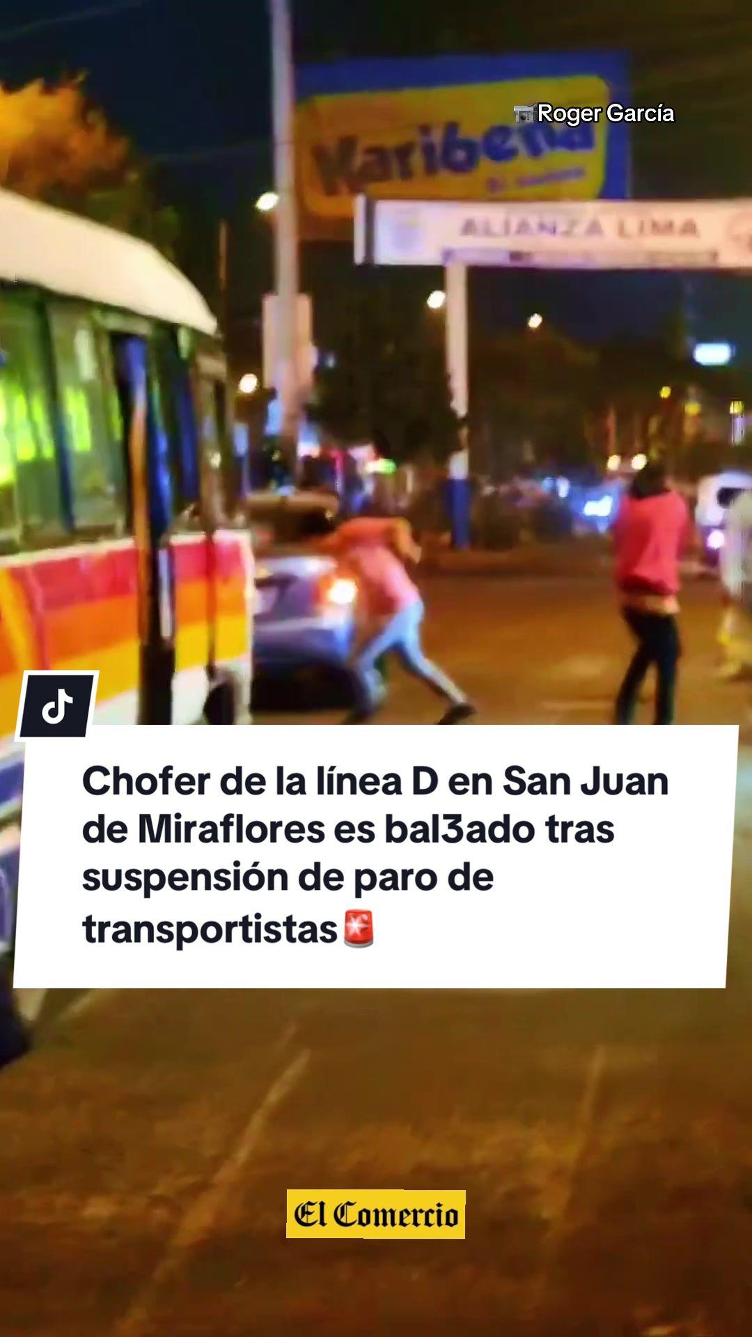 Chofer de la línea D en San Juan de Miraflores es bal3ado tras suspensión de paro de transportistas🚨