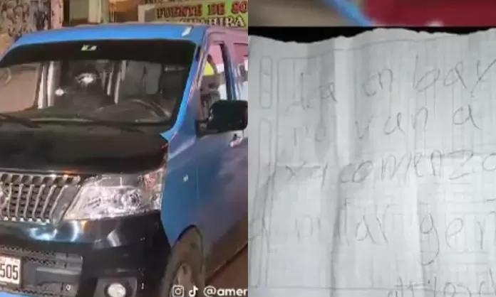 SJL: sicarios disparan contra miniván de colectivo y dejan nota extorsiva